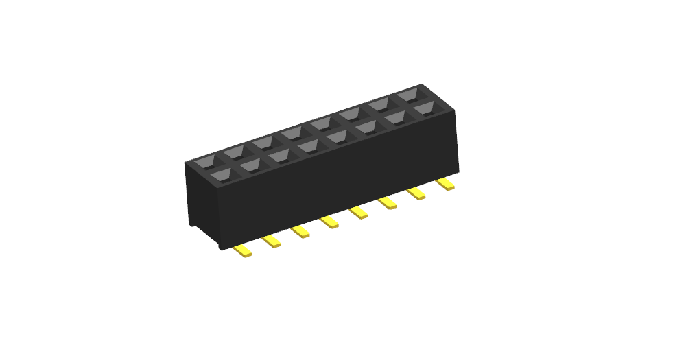排母2.0mm 单排 立贴（塑高4.3）U型